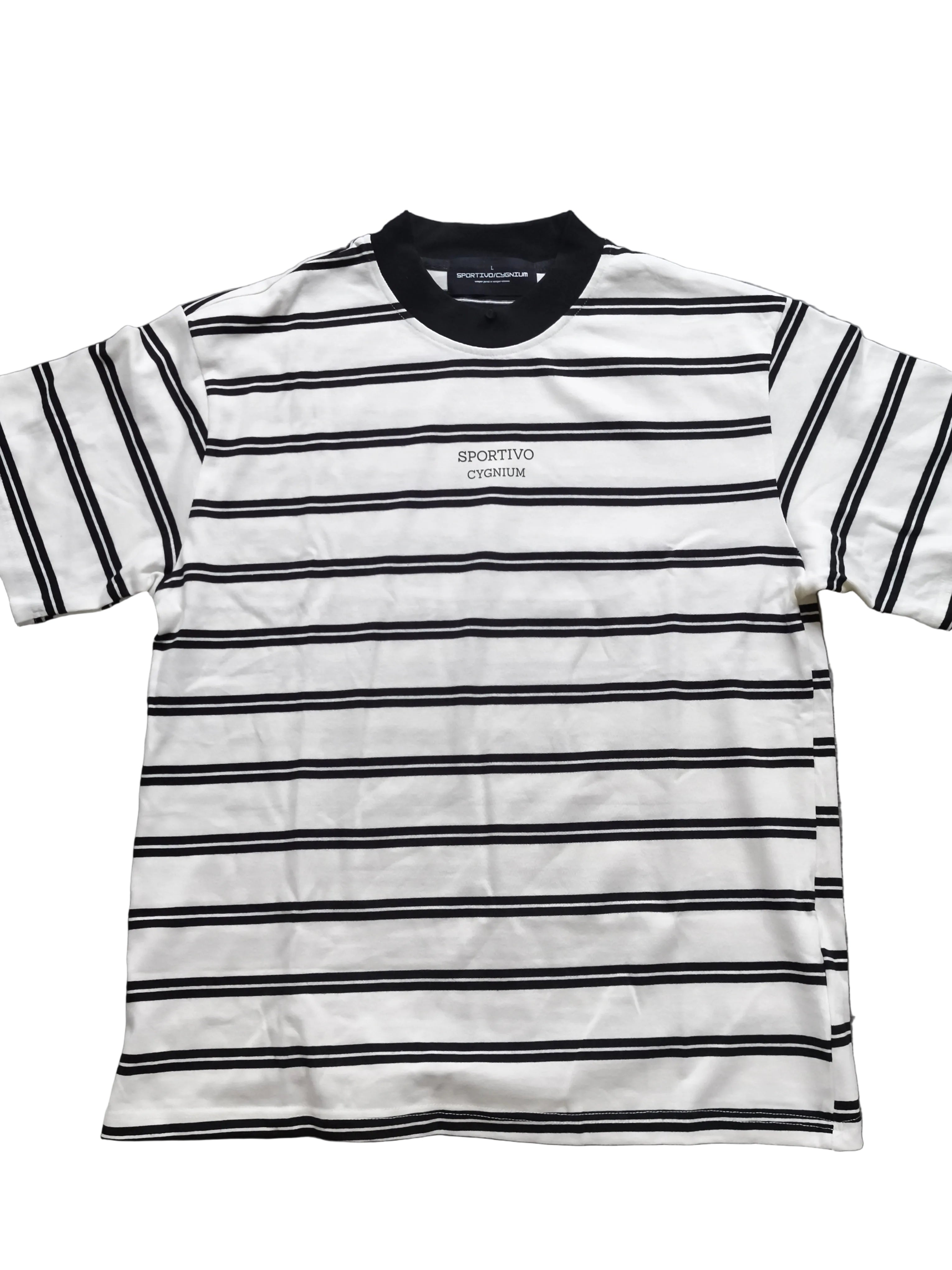 Mimosa Stripe T-Shirt - Off White & Black